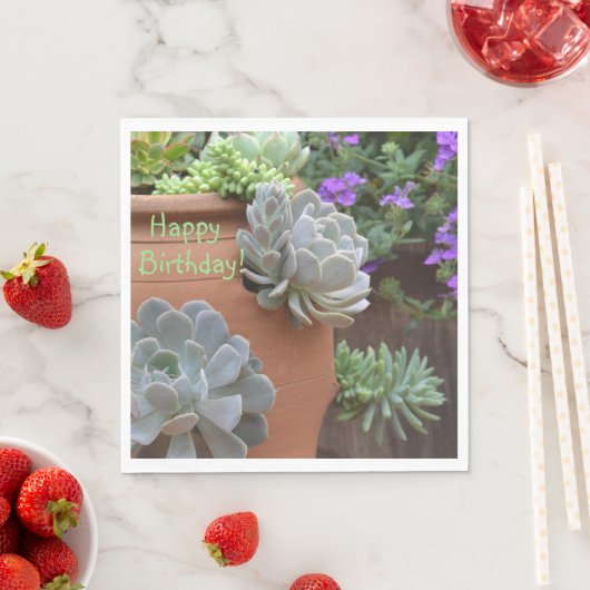 Happy Birthday Succulent Addict Serviette (Beispiel)