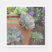 Happy Birthday Succulent Addict Serviette (Vorderseite)