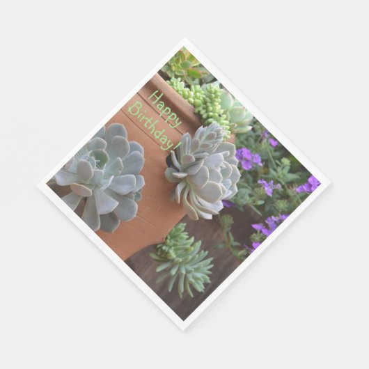 Happy Birthday Succulent Addict Serviette (Ecke)