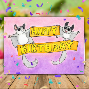 Happy Birthday Sugar Gliders Gruß Karte