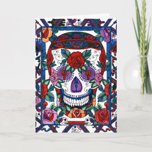 Happy Birthday Sugar Skull Card - DD3 Karte (Vorderseite)