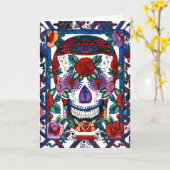 Happy Birthday Sugar Skull Card - DD3 Karte (Gelbe Blume)