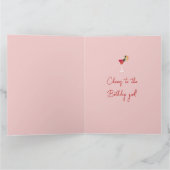 Happy Birthday Summer Cocktail Frau Karte (Innenseite)