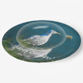 Happy Birthday Summer Seagull Pappteller (Schrägansicht)
