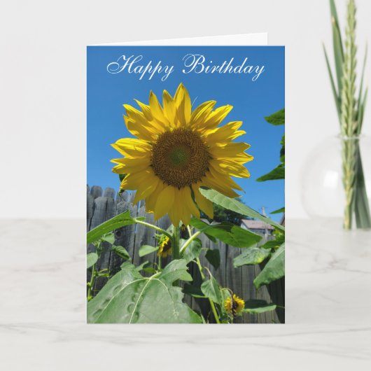 Happy Birthday Sunflower Foto Karte (Vorderseite)