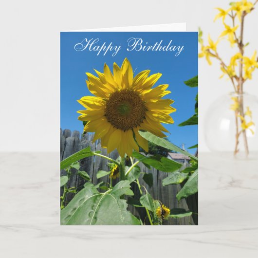 Happy Birthday Sunflower Foto Karte (Gelbe Blume)