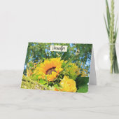 Happy Birthday Sunflower Personalize Name Karte (Vorderseite)