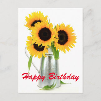 Happy Birthday Sunflowers Bouquet Postcard Postkarte