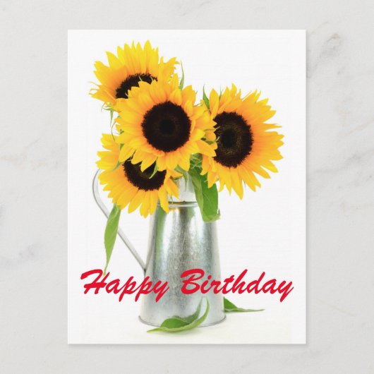 Happy Birthday Sunflowers Bouquet Postcard Postkarte (Vorderseite)