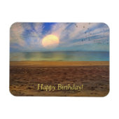 Happy Birthday Sunset Beach Magnet (Horizontal)