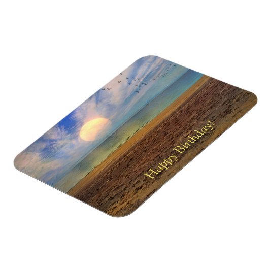 Happy Birthday Sunset Beach Magnet (Linke Seite)