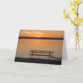 Happy Birthday Sunset over River Birthday Card Karte (Gelbe Blume)