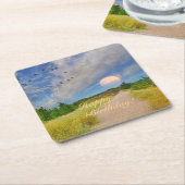 Happy Birthday Sunset Path to Beach Paper Plate Rechteckiger Pappuntersetzer (angewinkelt)