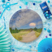 Happy Birthday Sunset Path To Beach Pappteller (Party)