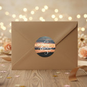 Happy Birthday Sunset Runder Aufkleber