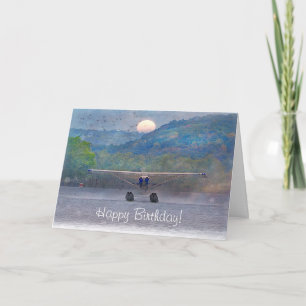 Happy Birthday Sunset Seaplane Karte