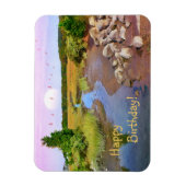 Happy Birthday Sunset Seashore Magnet (Vertikal)