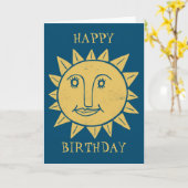 HAPPY BIRTHDAY SUNSHINE Blue Karte (Gelbe Blume)