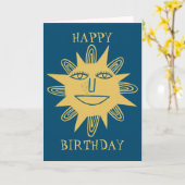 HAPPY BIRTHDAY SUNSHINE Blue Karte (Gelbe Blume)