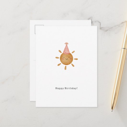Happy Birthday Sunshine Card Postkarte (Vorderseite/Rückseite Beispiel)