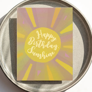Happy Birthday Sunshine Handgemalt Postkarte