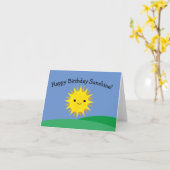 Happy Birthday Sunshine Niedlich Lächeln Sonne Karte (Gelbe Blume)