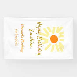 Happy birthday sunshine yellow orange birthday boh banner