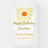 Happy birthday sunshine yellow orange birthday boh banner (Vertikal)