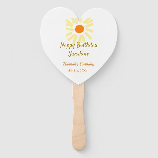 Happy birthday sunshine yellow orange birthday boh fächer (Vorderseite)