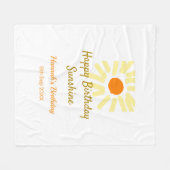 Happy birthday sunshine yellow orange birthday boh fleecedecke (Vorderseite (Horizontal))