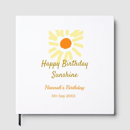 Happy birthday sunshine yellow orange birthday boh gästebuch (Vorderseite)