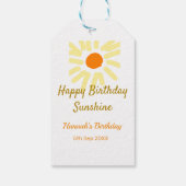 Happy birthday sunshine yellow orange birthday boh geschenkanhänger (Rückseite)