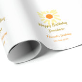 Happy birthday sunshine yellow orange birthday boh geschenkpapier (Rolleneckpunkt)