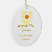 Happy birthday sunshine yellow orange birthday boh keramik ornament (Rechts)