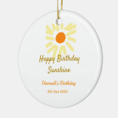 Happy birthday sunshine yellow orange birthday boh keramik ornament (Links)