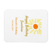 Happy birthday sunshine yellow orange birthday boh magnet (Horizontal)