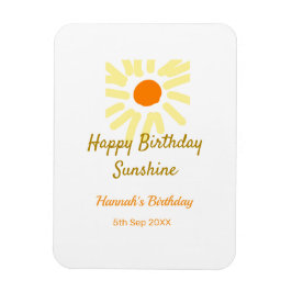 Happy birthday sunshine yellow orange birthday boh magnet