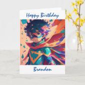Happy Birthday Superhero Themed Personalisiert Karte (Gelbe Blume)