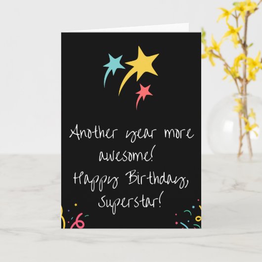 Happy Birthday Superstar Karte (Gelbe Blume)