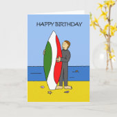 Happy Birthday Surfer Boy Karte (Gelbe Blume)