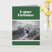 Happy Birthday Surfer Karte (Gelbe Blume)