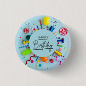 Happy Birthday Surprise Fun Button (Vorderseite)