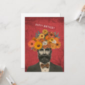 Happy Birthday Surreal Blume Gent Karte (Vorderseite/Rückseite Beispiel)
