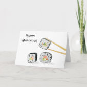 Happy Birthday Sushi Rolls Illustration Karte (Vorderseite)