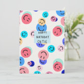 Happy Birthday Süsse Feiertagskarte (Stehend Vorderseite)