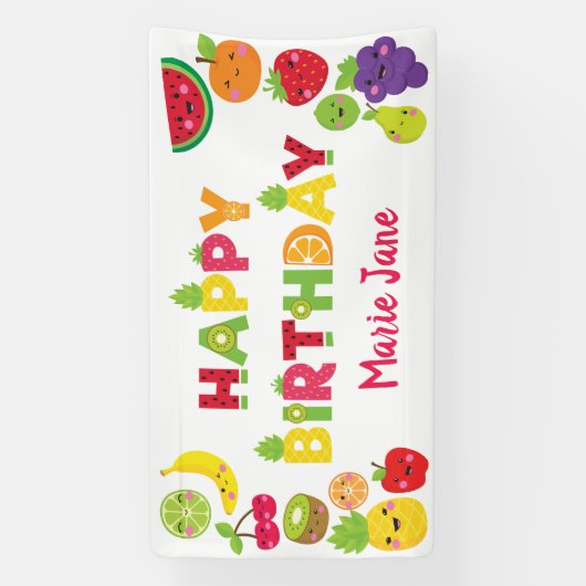 Happy Birthday Süßobst Banner (Vertikal)