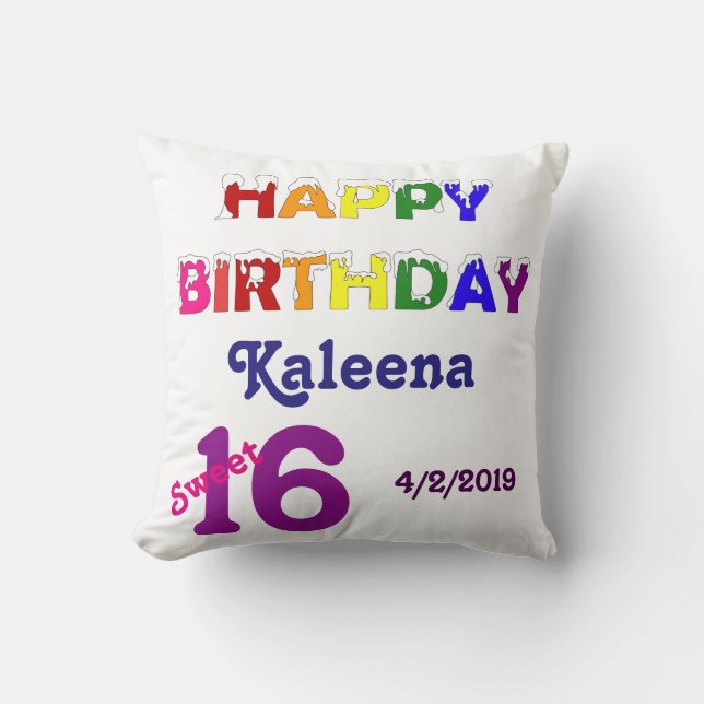 Happy Birthday Sweet 16 Kissen (Vorderseite)