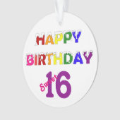 Happy Birthday Sweet 16 Ornament (Vorderseite)