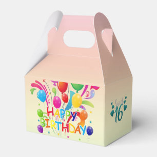 Happy Birthday Sweet 16 Sixteen Gable Favor Box Geschenkschachtel
