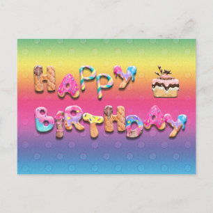 Happy Birthday Sweet Leckereien Custom Rear Text Postkarte